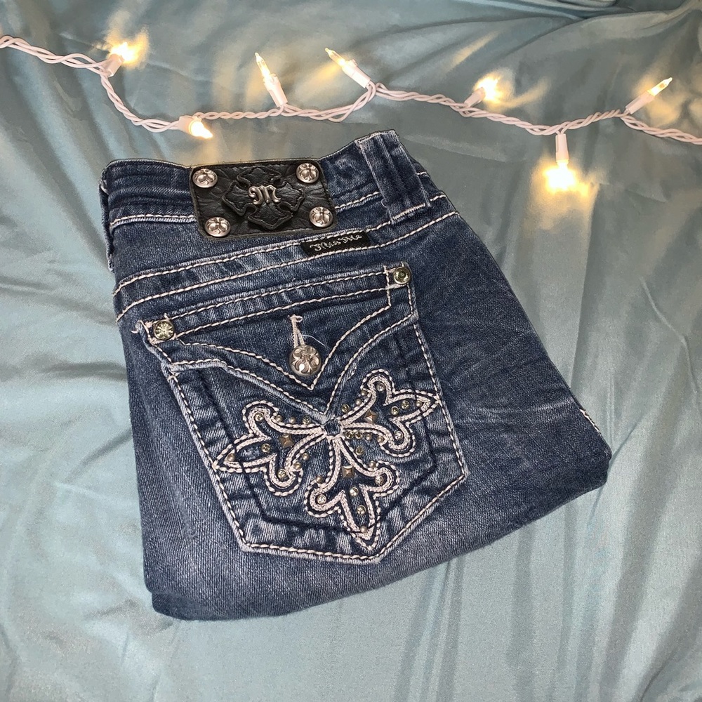 [HOLD] TAILORED Miss Me Distressed Boot Cut Jeans